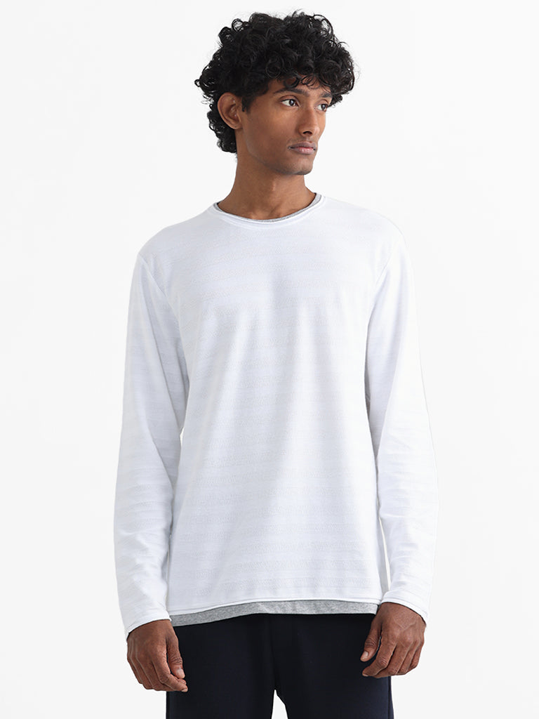 ETA White Ribbed Relaxed Fit T-Shirt – Cherrypick