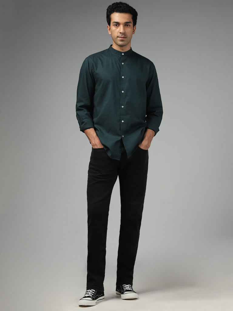 Buy Peter England Men Olive Regular Fit Formal Shirt online