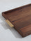 Westside Home Dark Brown Wooden Tray with Gold Handle