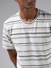 ETA White Striped Slim Fit T-Shirt