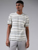 ETA White Striped Slim Fit T-Shirt