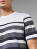 WES Lounge Grey Striped Relaxed Fit T-Shirt