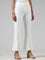 Wardrobe Solid Off White Slit Ponte Trousers