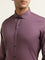 WES Formals Plum Cotton Blend Ultra-Slim Fit Shirt