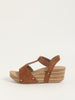 LUNA BLU Brown T-Strap Wedge Sandals
