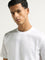 WES Lounge White Textured Relaxed Fit T-Shirt