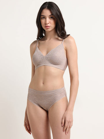 Wunderlove Beige Invisible Lace Brief