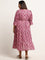 Diza Pink Flared Printed Tiered Dress