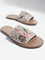 LUNA BLU Multicolour Floral Embroidered Raffia Slides