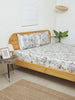 Westside Home Lilac Floral Print Double Bed Flat sheet and Pillow cover Set