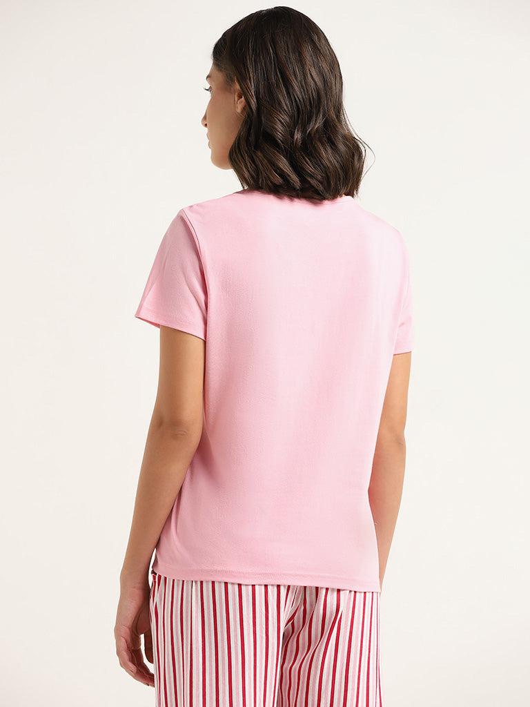 Buy Wunderlove Plain Pink T-Shirt from Westside