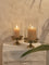 Westside Home Gold Etched Glass Candle Holder-Small