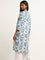 Utsa Blue Floral Print Cotton Kurta