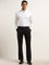 WES Formals Solid White Cotton Slim Fit Shirt