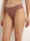 Wunderlove Taupe Lace Design Invisible Hi-Leg Brief