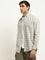 WES Casuals Checks Sage Cotton Blend Relaxed Fit Shirt