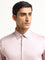 WES Formals Blush Pink Solid Slim Fit Shirt