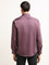 WES Formals Mauve Solid Cotton Slim Fit Shirt