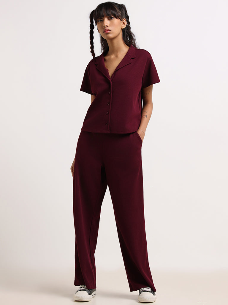 Superstar Burgundy Wide-Leg Pants – Cherrypick