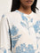 Utsa Blue Botanical Printed A-Line Kurta