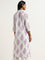 Utsa Lilac Floral Patterned A-Line Cotton Kurta