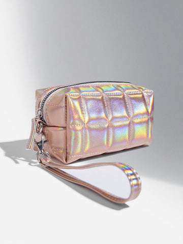 Studiowest Pink Metallic Quilted Pouch