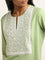 Utsa Green Mirror Cotton Blend Embroidered Kurta