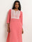 Utsa Pink Mirror Cotton Blend Embroidered Kurta