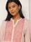 Utsa Pink Stripe Printed A-line Kurta