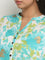 Diza Aqua Floral Printed Straight Cotton Kurta