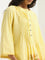 Utsa Yellow Floral Design Cotton A-Line Kurta