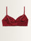 Wunderlove Maroon Lace Design Soft Bra