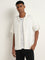 ETA Off-White Self Striped Cotton Blend Relaxed Fit Shirt