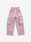 HOP Kids Dusty Pink Paperbag-Waist High-Rise Cotton Trousers