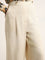 LOV Cream High Rise Cotton Wide-Leg Pants