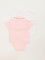 HOP Baby Pink & White Printed Rompers with Bib - Pack of 2