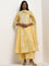 Vark Yellow Embroidered Kurta, Inner, Pants & Dupatta Set