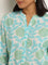 Utsa Turquoise Floral Printed Straight Kurta