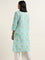 Utsa Turquoise Floral Printed Straight Kurta