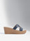 LUNA BLU Navy Hardware-Detailed Wedge-Heel Sandals