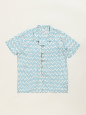 HOP Kids Blue Chevron Printed Shirt