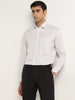 WES Formals Light Grey Striped Slim Fit Shirt