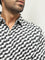 Ascot Black & White Printed Relaxed-Fit Blended Linen Shirt