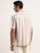 Ascot Dusty Pink Striped Relaxed-Fit Blended Linen Shirt