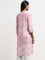 Utsa Pink Printed Straight Cotton Kurta