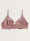 Wunderlove Mauve Floral Embroidered Plunge Wired Bra