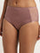 Wunderlove Mauve Floral Embroidered Full Briefs