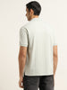 WES Casuals Light Sage Textured Slim Fit Polo T-Shirt