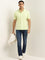 WES Casuals Lime Solid Relaxed Fit Polo T-Shirt