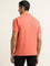 WES Casuals Coral Solid Slim Fit Polo T-Shirt